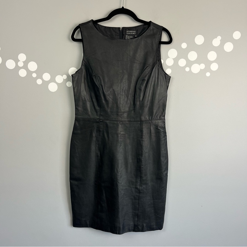 Spenser Jeremy Lamb Leather Sheath Dress Size 8